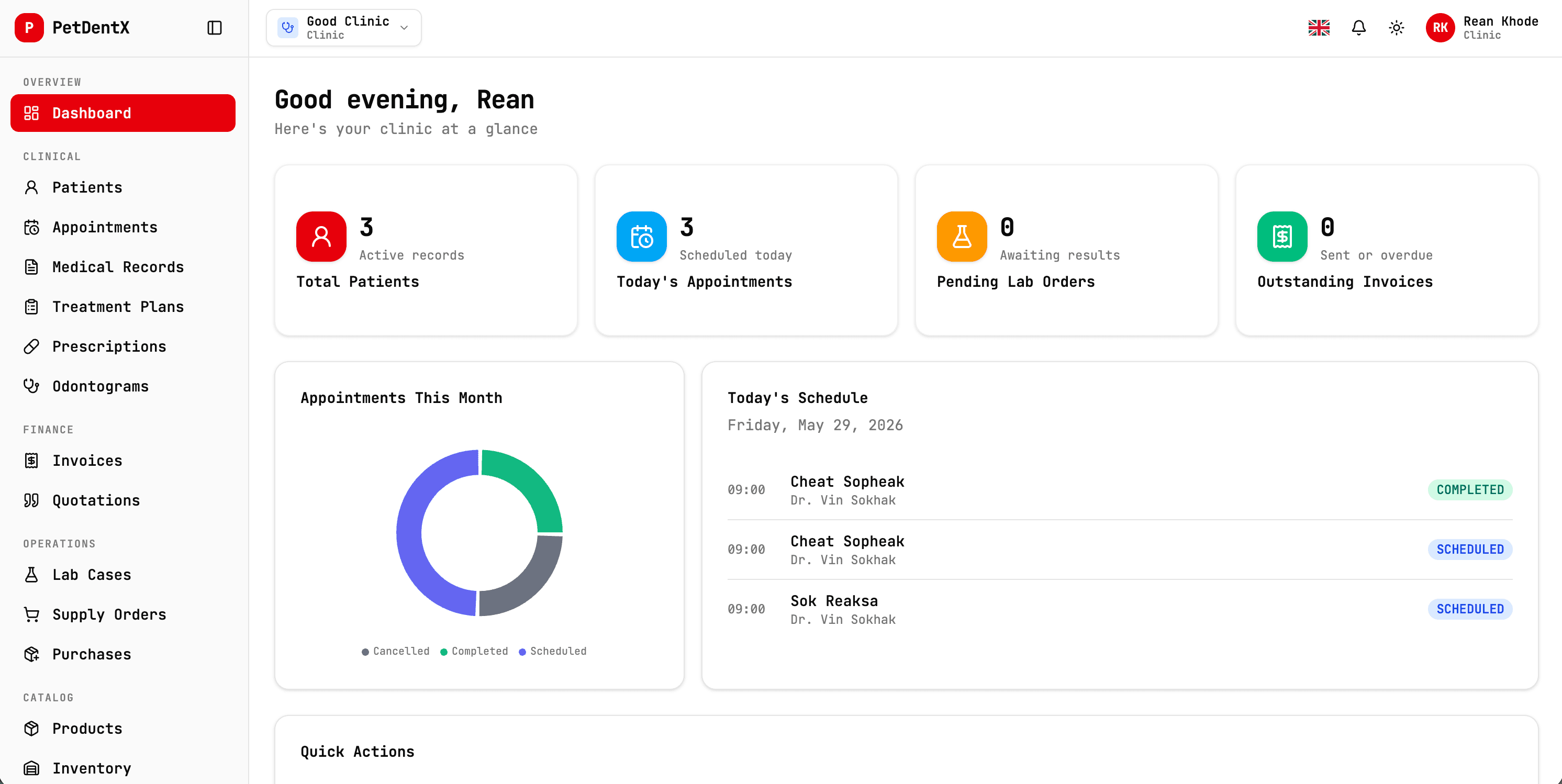 Petdentx dashboard preview